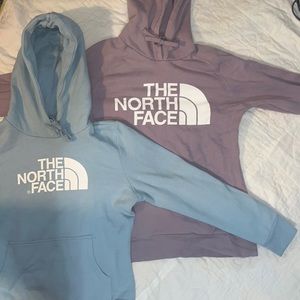 women’s small Tupac Northface hoodie bundle light blue and lavender soft fleece